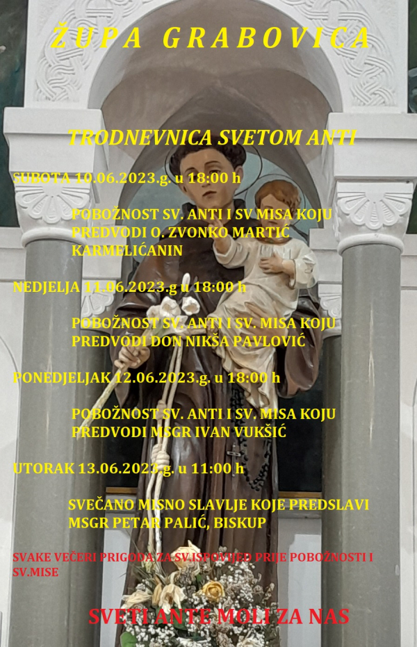 Trodnevnica i proslava sv. Ante 2023.g.